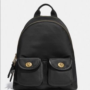 COACH NWT Cargo Carrie Backpack With Vintage Rose Print Interior WITH Dust Cover